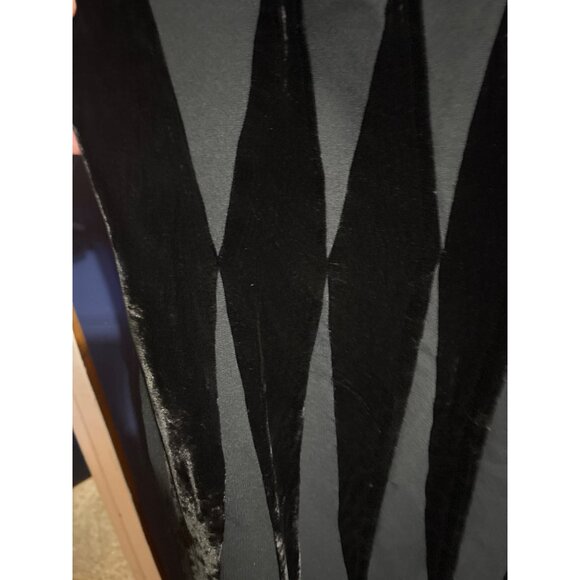 Ann Ryan For Kenar Black Sleeveless Dress Size 10 With Velvet Chevron Pattern - Picture 2 of 4